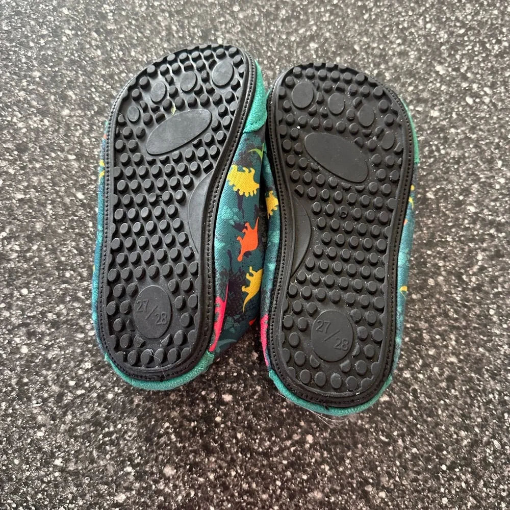 Kids Teal Dinosaur Slip-On Water Shoes